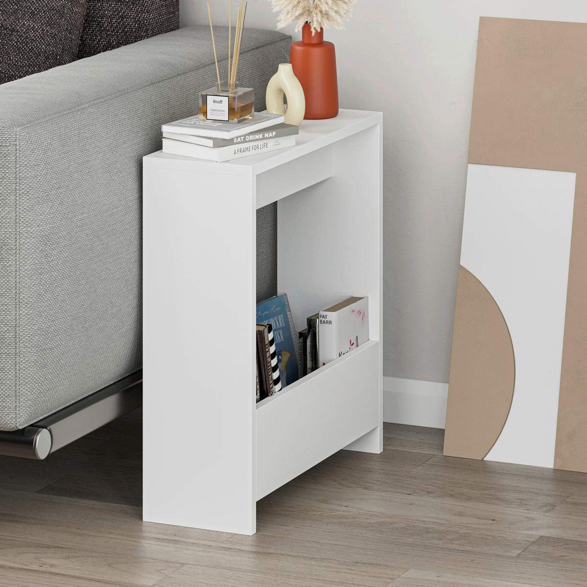BEISTELLTISCH in Holzwerkstoff 55/20/60 cm  - Weiss, Design, Holzwerkstoff (55/20/60cm) - Livetastic