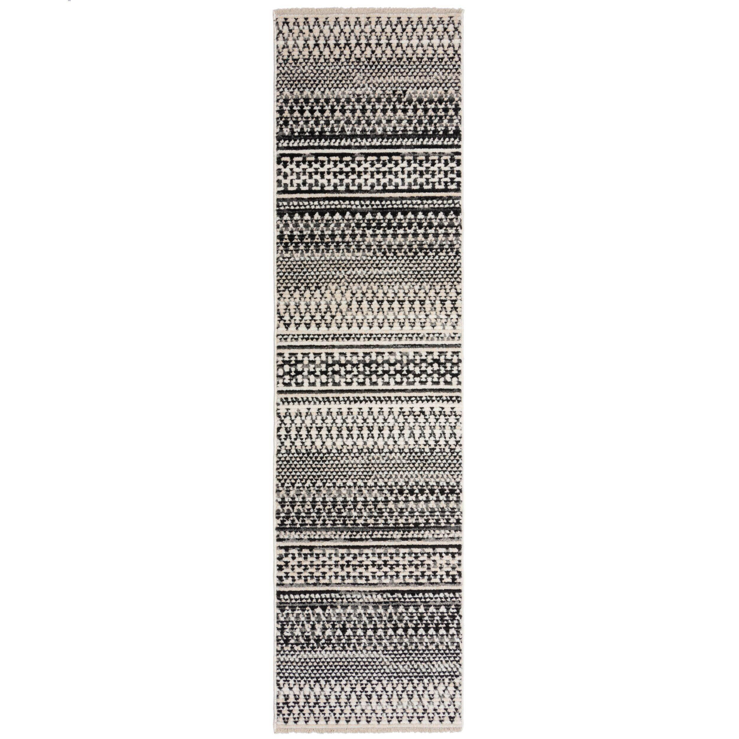 LÄUFER 60/230 cm Santiago Schwarz, Weiß  - Schwarz/Weiß, Basics, Textil (60/230cm)