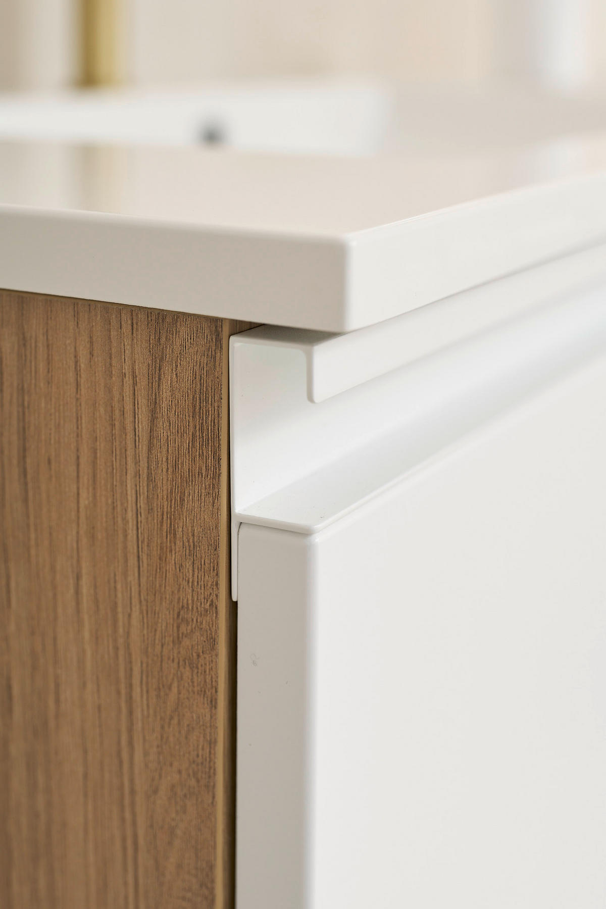 BADEZIMMER 4-teilig  in 160 cm  - Eiche Bianco/Weiß, Basics, Holzwerkstoff/Stein (160cm) - Schöner Wohnen