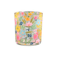 TEELICHTGLAS - Pink/Gelb, Lifestyle, Glas (7,3/8cm)