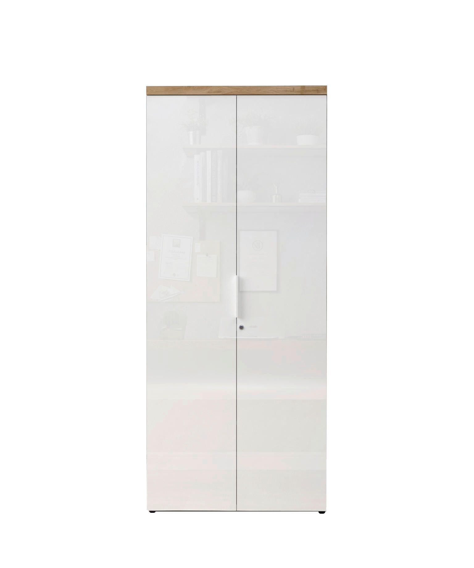 KLÄDSKÅP i ekfärgad, vit högglans  - vit/vit högglans, Modern, metall/trämaterial (81/193/34cm) - Best Price