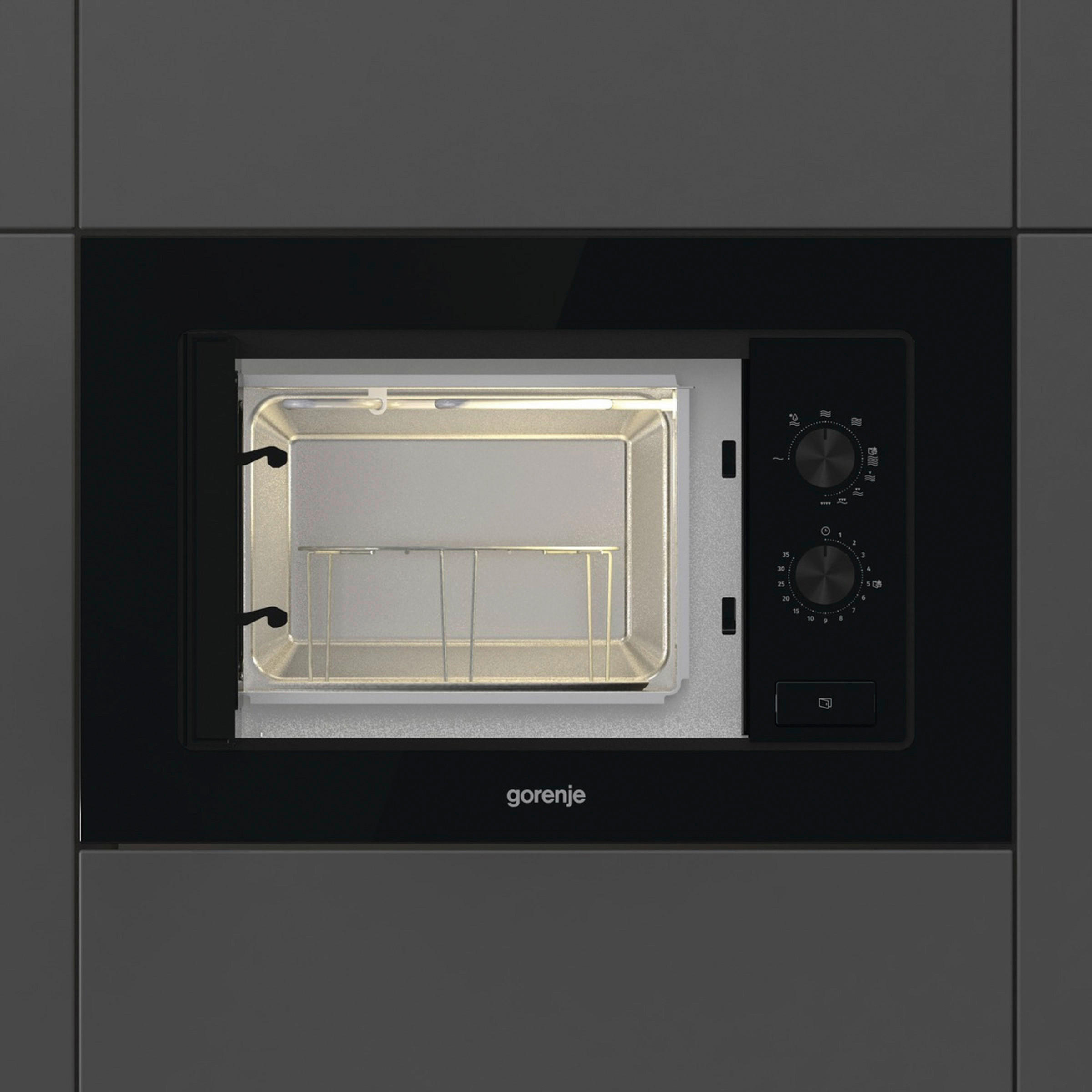 EINBAUMIKROWELLE BM171EG1B  - Schwarz, Basics, Glas/Metall (59,5/38,2/32cm) - Gorenje