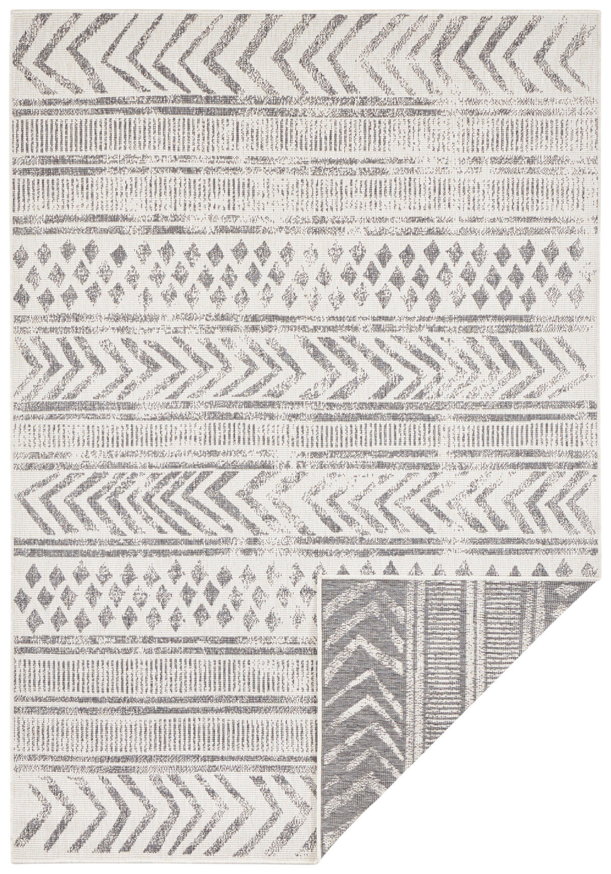 OUTDOORTEPPICH 120/170 cm Twin Supreme Creme, Grau  - Creme/Grau, Design, Kunststoff (120/170cm)