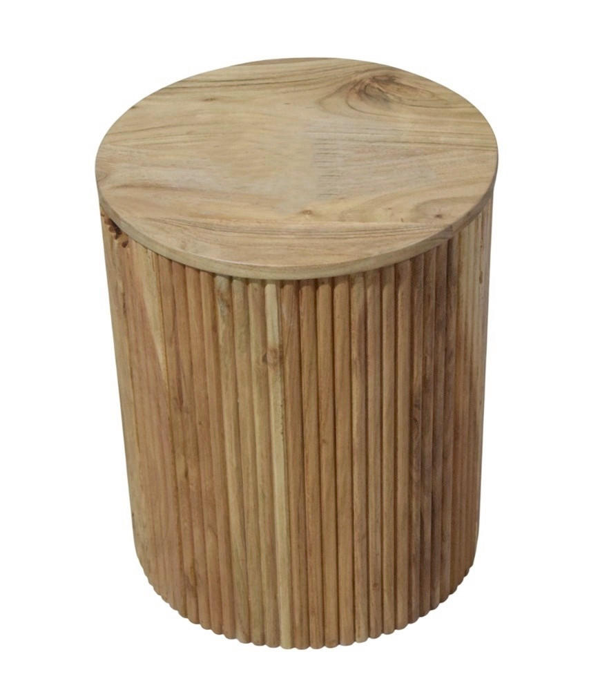 BEISTELLTISCH Akazie vollmassiv Akaziefarben rund  - Akaziefarben, KONVENTIONELL, Holz (40/50/40cm) - Livetastic