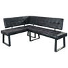ECKBANK 134/185 cm Webstoff Schwarz   - Schwarz, MODERN, Textil/Metall (134/185cm) - MID.YOU