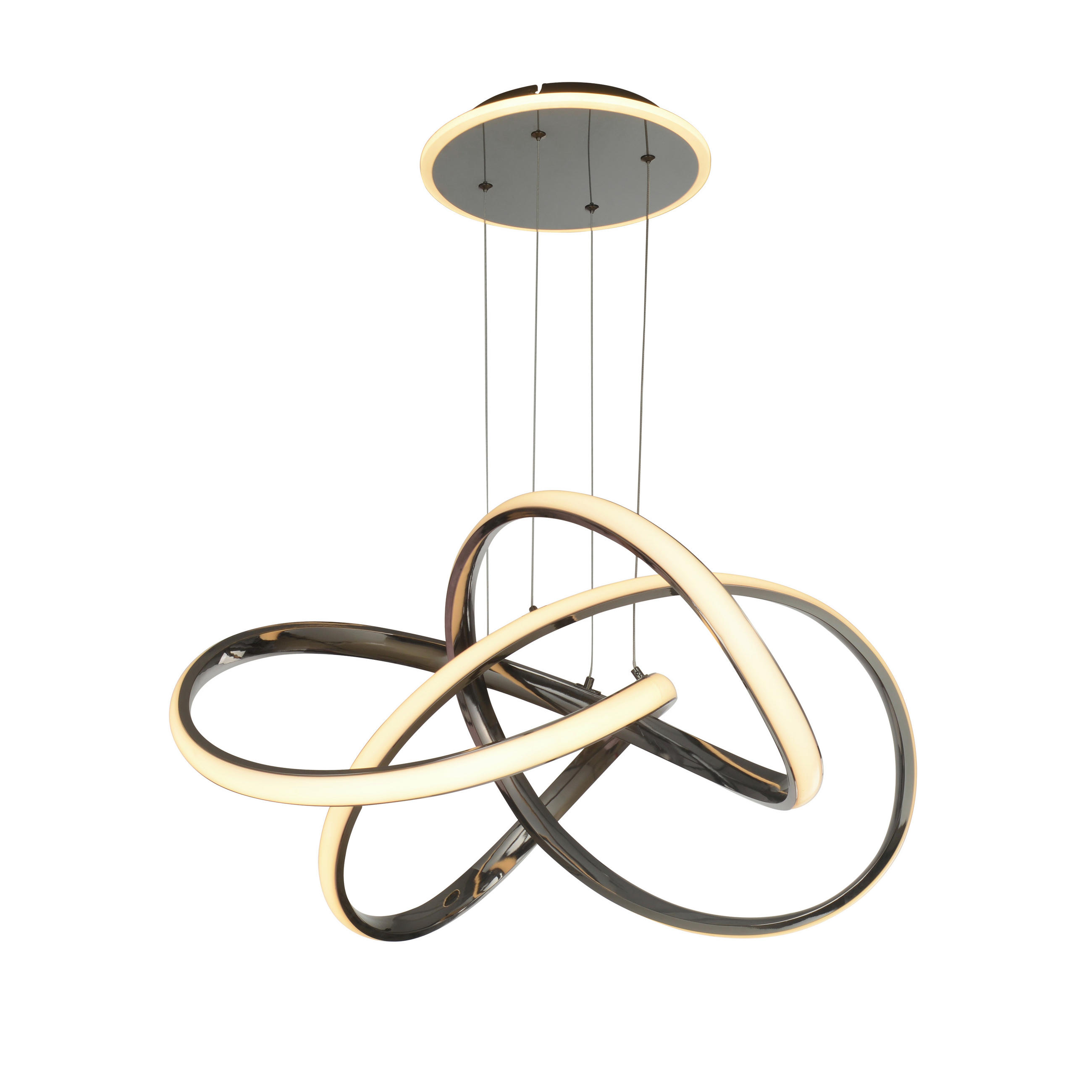 XXXLutz Led-Hängeleuchte Bandol Schwarzchrom 150 cm