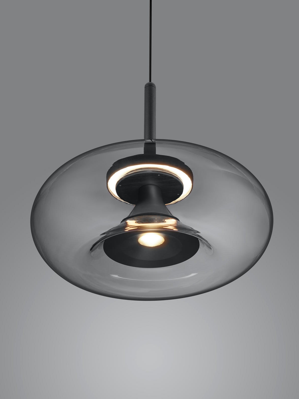 LED-HÄNGELEUCHTE Sica 32/210 cm   - Schwarz, Design, Glas/Metall (32/210cm) - Helestra
