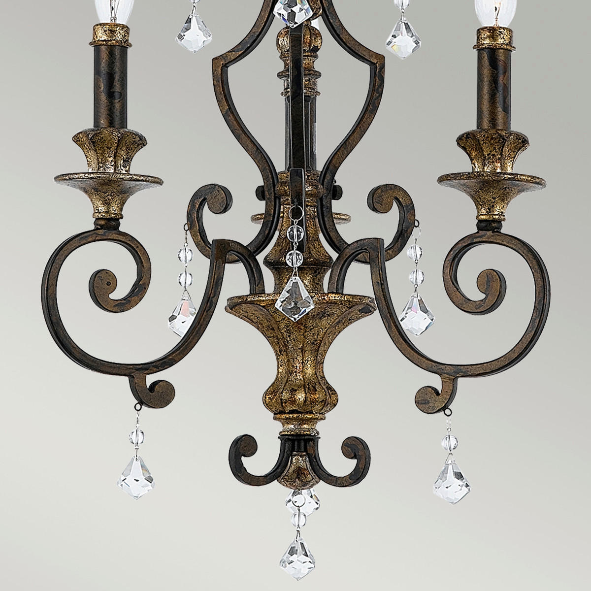 KRONLEUCHTER 45.7/70  cm    - Bronzefarben, Konventionell, Glas/Metall (45.7/70 cm) - Elstead Lighting