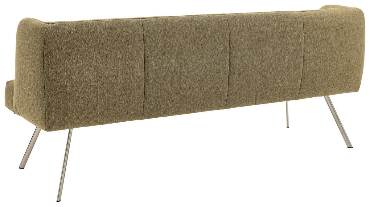 SITZBANK in Metall, Textil Edelstahlfarben, Waldgrün  - Waldgrün/Edelstahlfarben, Design, Textil/Metall (240/87/64cm) - Venjakob