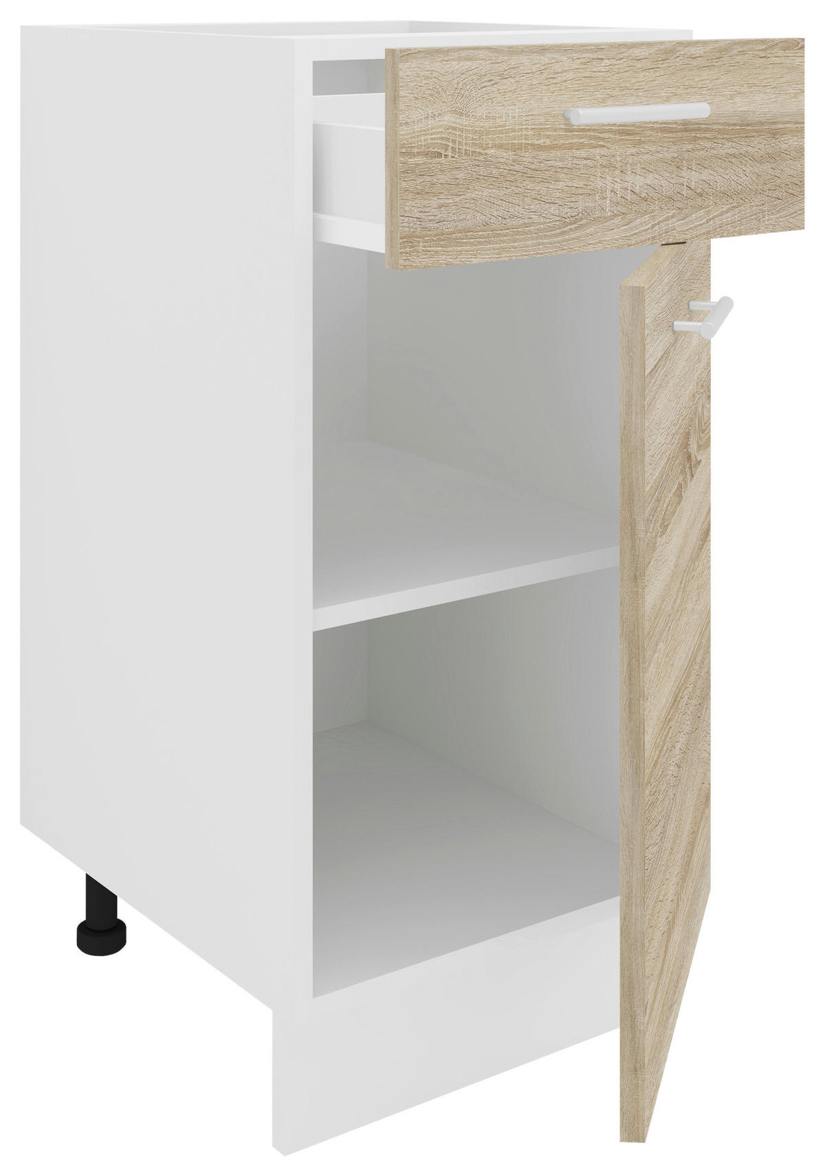 BÄNKSKÅP 40/82/46 cm  i vit, Sonoma ek  - vit/Sonoma ek, Klassisk, metall/trämaterial (40/82/46cm) - MID.YOU