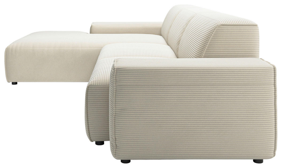 ECKSOFA in Cord Naturfarben  - Schwarz/Naturfarben, Design, Kunststoff/Textil (189/300cm) - Pure Home Lifestyle