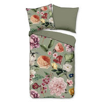 WENDEBETTWÄSCHE Fiori Satin 135/200 cm  - Jadegrün/Mintgrün, Natur, Textil (135/200cm)