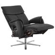 RELAXSESSEL in Leder Anthrazit  - Edelstahlfarben/Anthrazit, Design, Leder/Metall (70/124/85cm) - Cantus