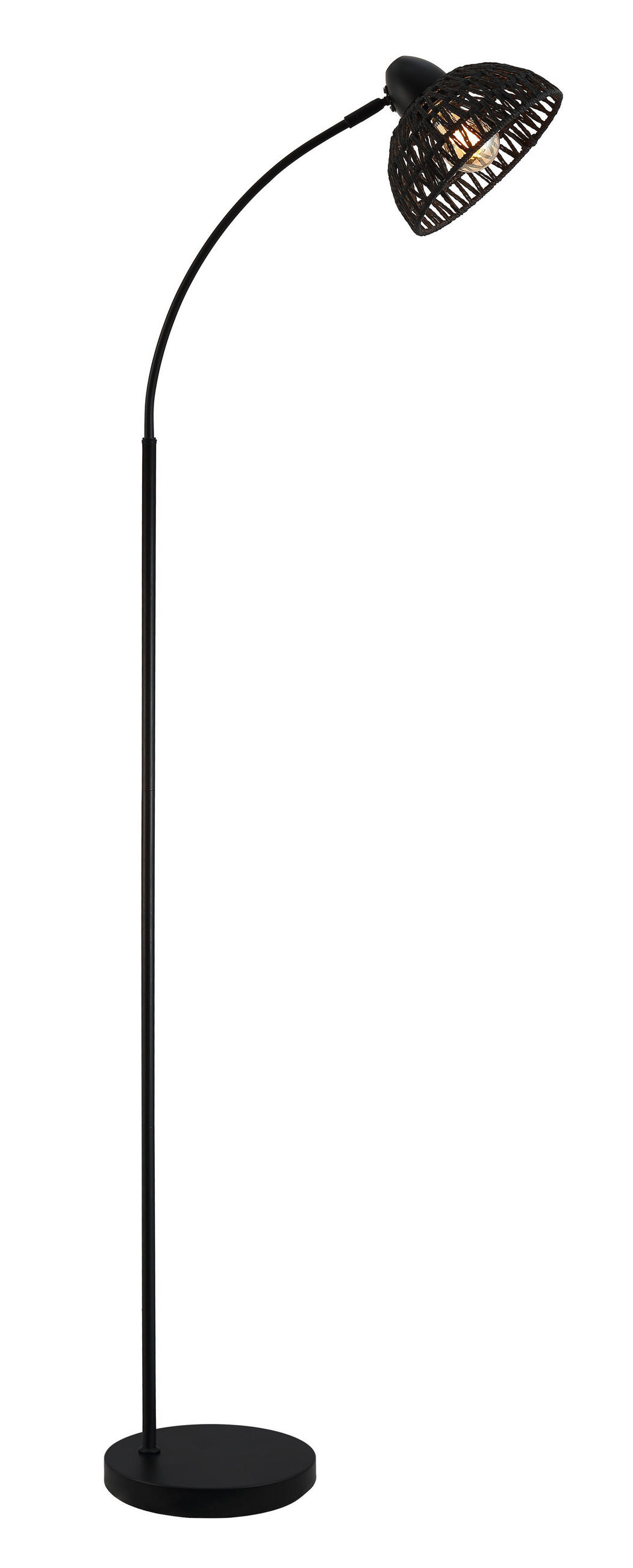 STEHLEUCHTE 55/24/155 cm    - Schwarz, Trend, Papier/Metall (55/24/155cm) - Novel