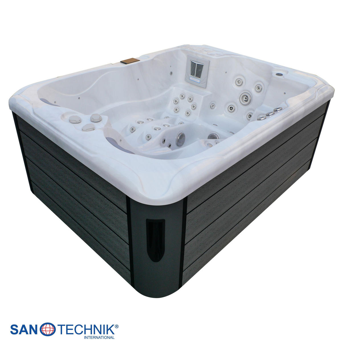 WHIRLPOOL Capri  - Grauweiß, KONVENTIONELL, Kunststoff (210/160/90cm) - Sanotechnik