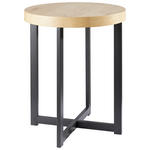 BEISTELLTISCH rund Schwarz, Eichefarben  - Eichefarben/Schwarz, Basics, Metall (40/40/50cm) - Xora