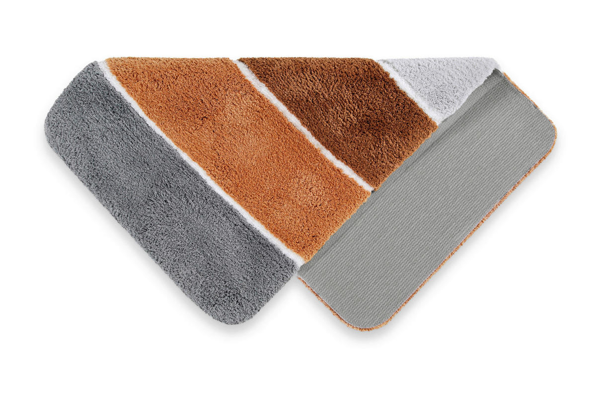 BADTEPPICH Braun, Grau, Terracotta 80/150 cm  - Terracotta/Braun, Basics, Kunststoff/Textil (80/150cm) - WECON HOME