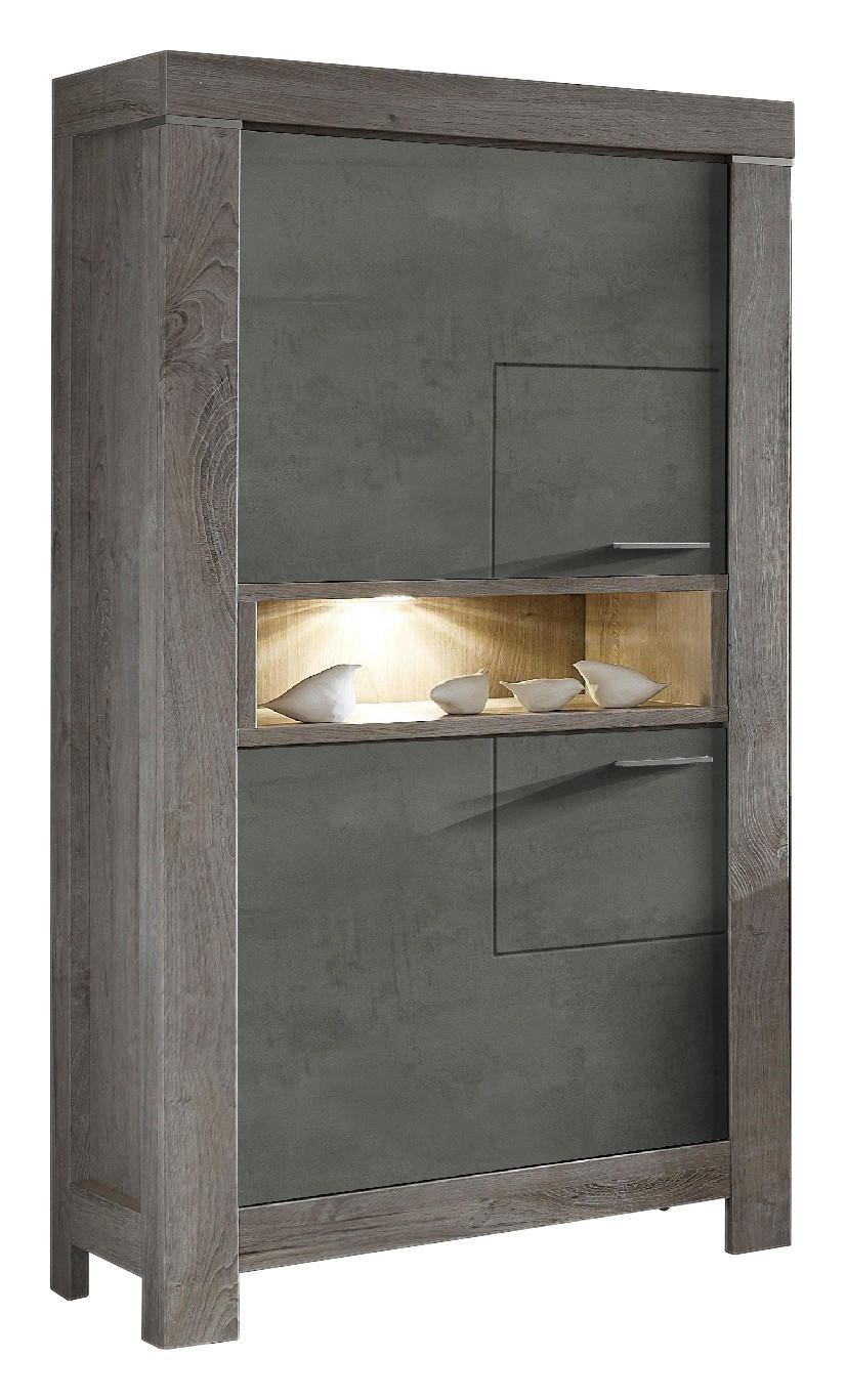 HIGHBOARD Eichefarben, Dunkelgrau - Eichefarben/Dunkelgrau, LIFESTYLE, Holzwerkstoff/Metall (76/160/42cm) - Landscape