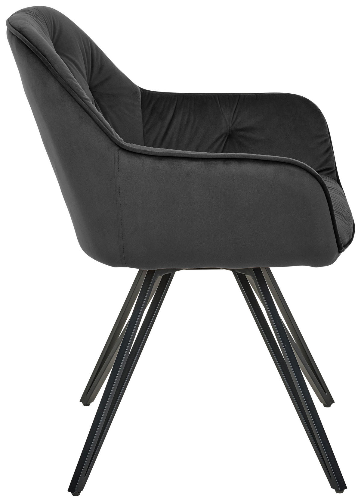 ARMLEHNSTUHL  in Eisen Samt  - Schwarz, LIFESTYLE, Holz/Textil (61/82/62cm) - Livetastic