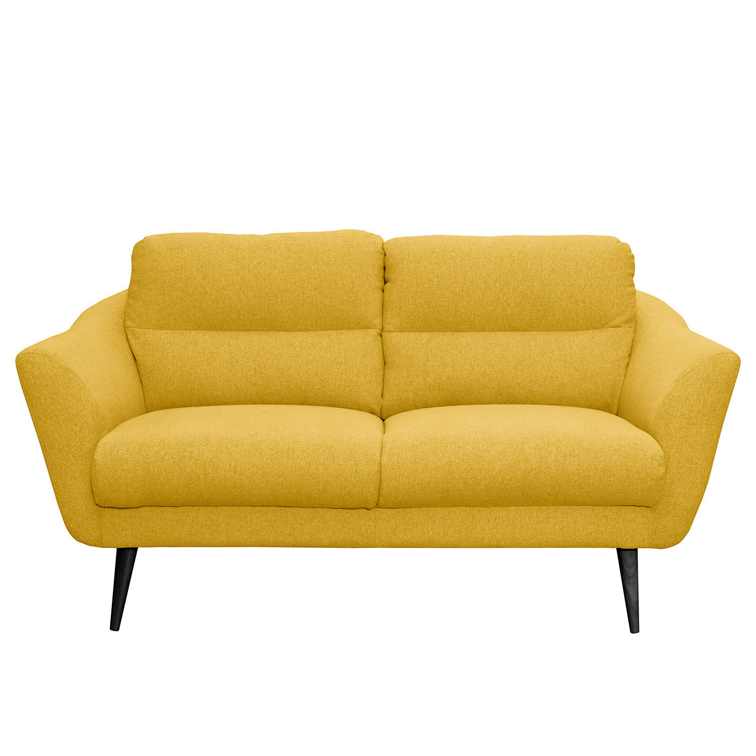 2-SITZER-SOFA in Webstoff Gelb  - Gelb/Schwarz, Design, Holz/Textil (158/87/88cm) - Livetastic