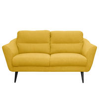 2-SITZER-SOFA in Webstoff Gelb  - Gelb/Schwarz, Design, Holz/Textil (158/87/88cm) - Livetastic