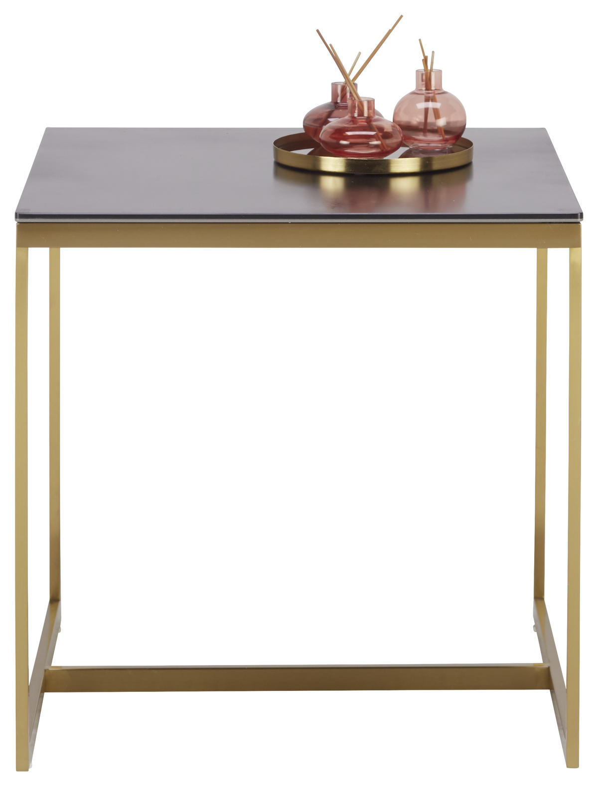 KONFERENČNÝ STOLÍK, čierna, zlatá, kov, sklo, keramika, 55/55/55 cm - čierna/zlatá, Design, kov/sklo (55/55/55cm)