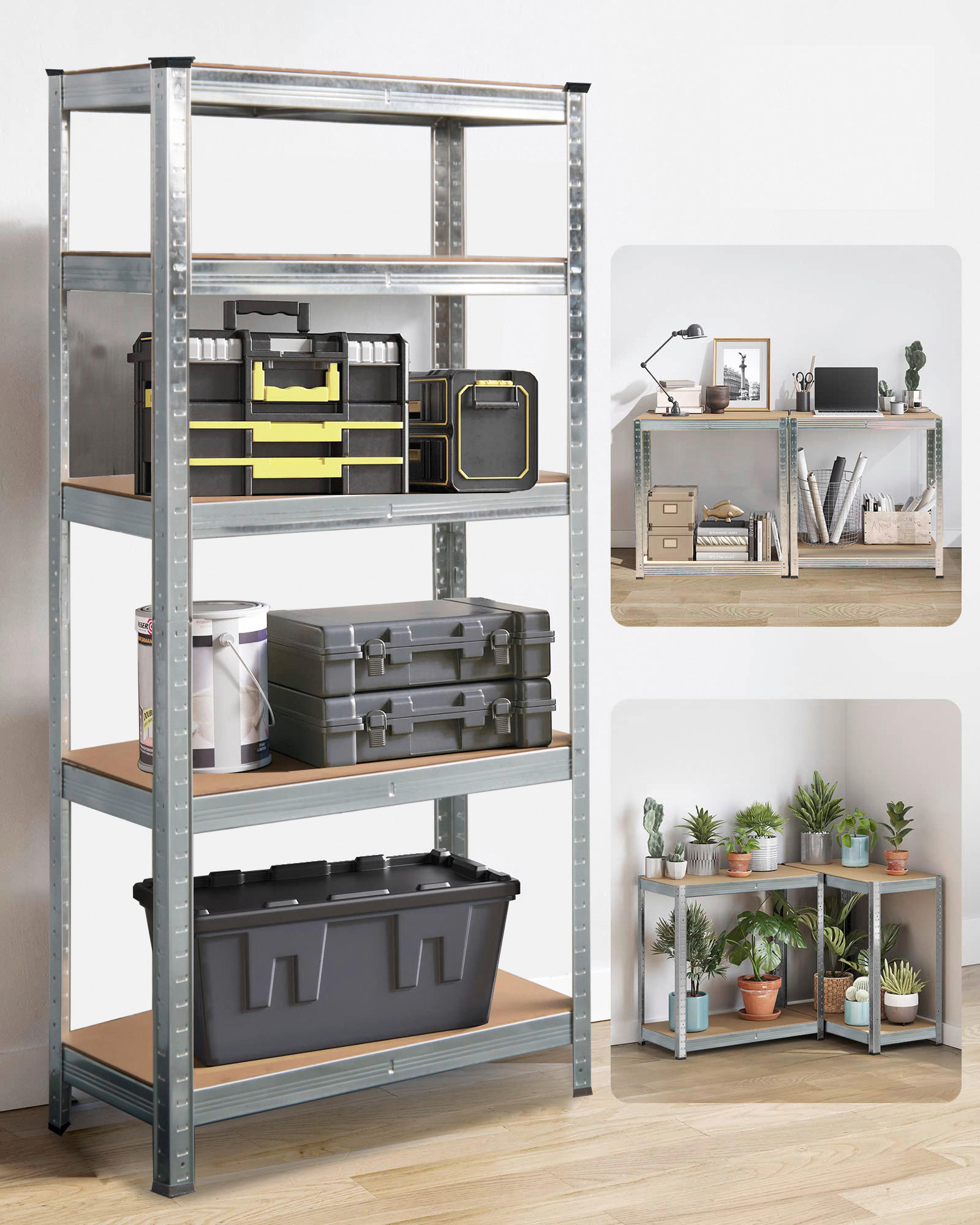 Xora SCHWERLASTREGAL Silber 90cm × 40cm × 180cm