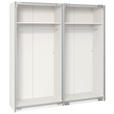 SCHWEBETÜRENSCHRANK  in Weiß  - Edelstahlfarben/Weiß, Design, Glas/Holzwerkstoff (203/195/65cm) - Carryhome