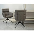 ARMLEHNSTUHL  Stoffauswahl, Sitzfläche 360° drehbar, automatische Rückholfunktion Webstoff  Grau, Schwarz  - Schwarz/Grau, Design, Textil/Metall (62/92/66cm) - Dieter Knoll