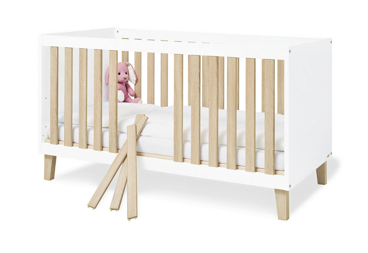 BABYZIMMER PINOLINO LUMI  - Eichefarben/Weiß, Design, Holzwerkstoff - Pinolino