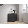KOMMODE  in 80/81/42 cm  - Dunkelgrau/Anthrazit, Design, Glas/Holzwerkstoff (80/81/42cm) - Carryhome