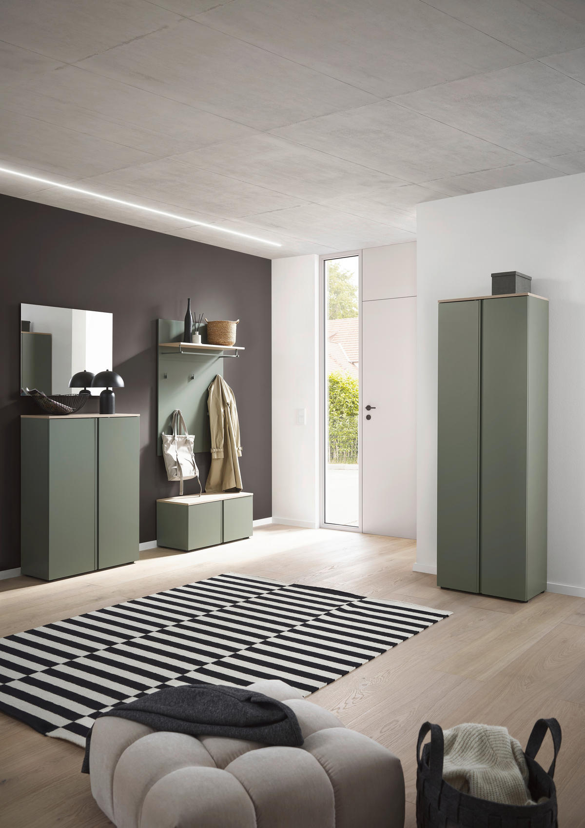 SCHUHSCHRANK Grün, Eichefarben  - Eichefarben/Schwarz, Design, Holzwerkstoff/Kunststoff (79/113,2/34cm) - Voleo