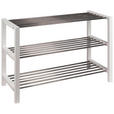 SCHUHREGAL 81/57/34 cm  - Edelstahlfarben/Weiß, Basics, Holzwerkstoff/Metall (81/57/34cm) - Carryhome