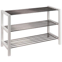 SCHUHREGAL 81/57/34 cm  - Weiss/Edelstahlfarben, Basics, Holzwerkstoff/Metall (81/57/34cm) - Carryhome
