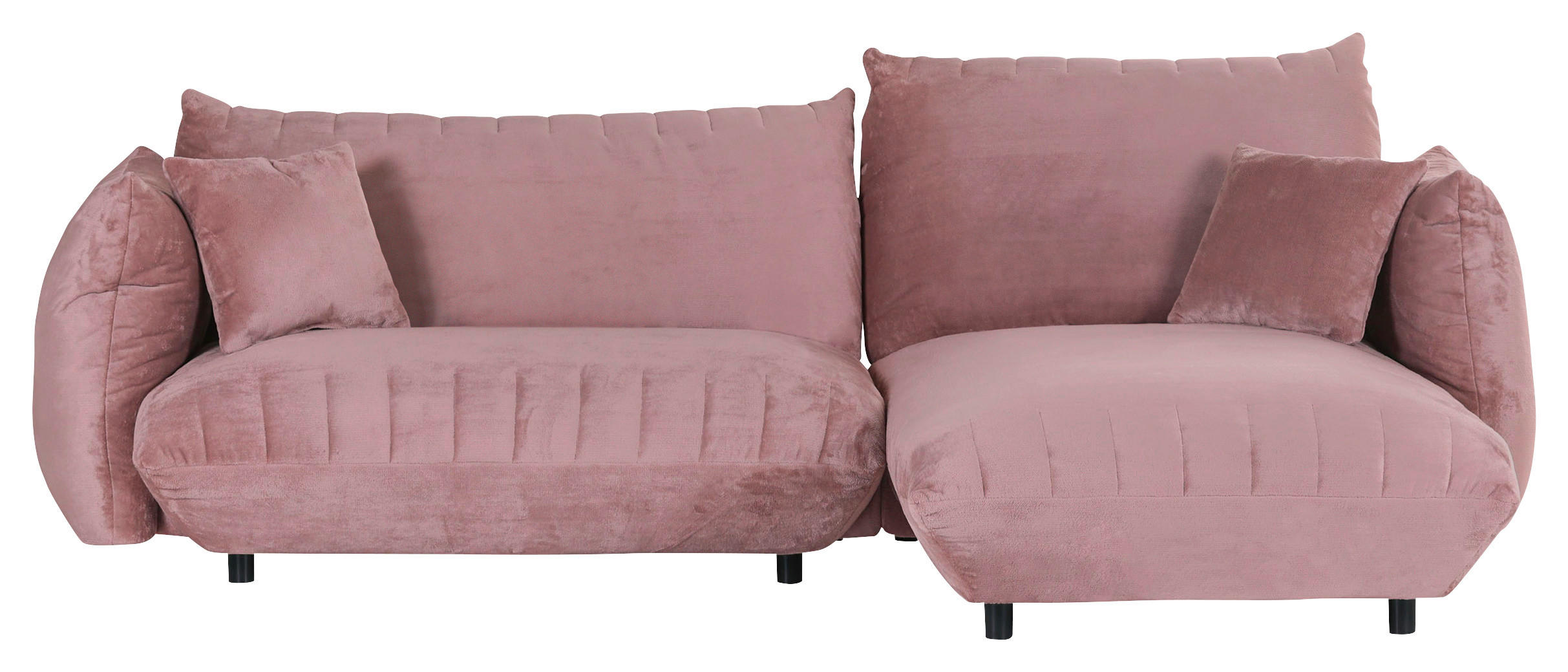 HÖRNSOFFA i plysch rosa - svart/rosa, Klassisk, textil/plast (270/170cm) - MID.YOU