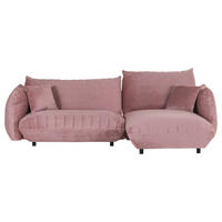 HÖRNSOFFA i plysch rosa  - svart/rosa, Klassisk, textil/plast (270/170cm) - MID.YOU
