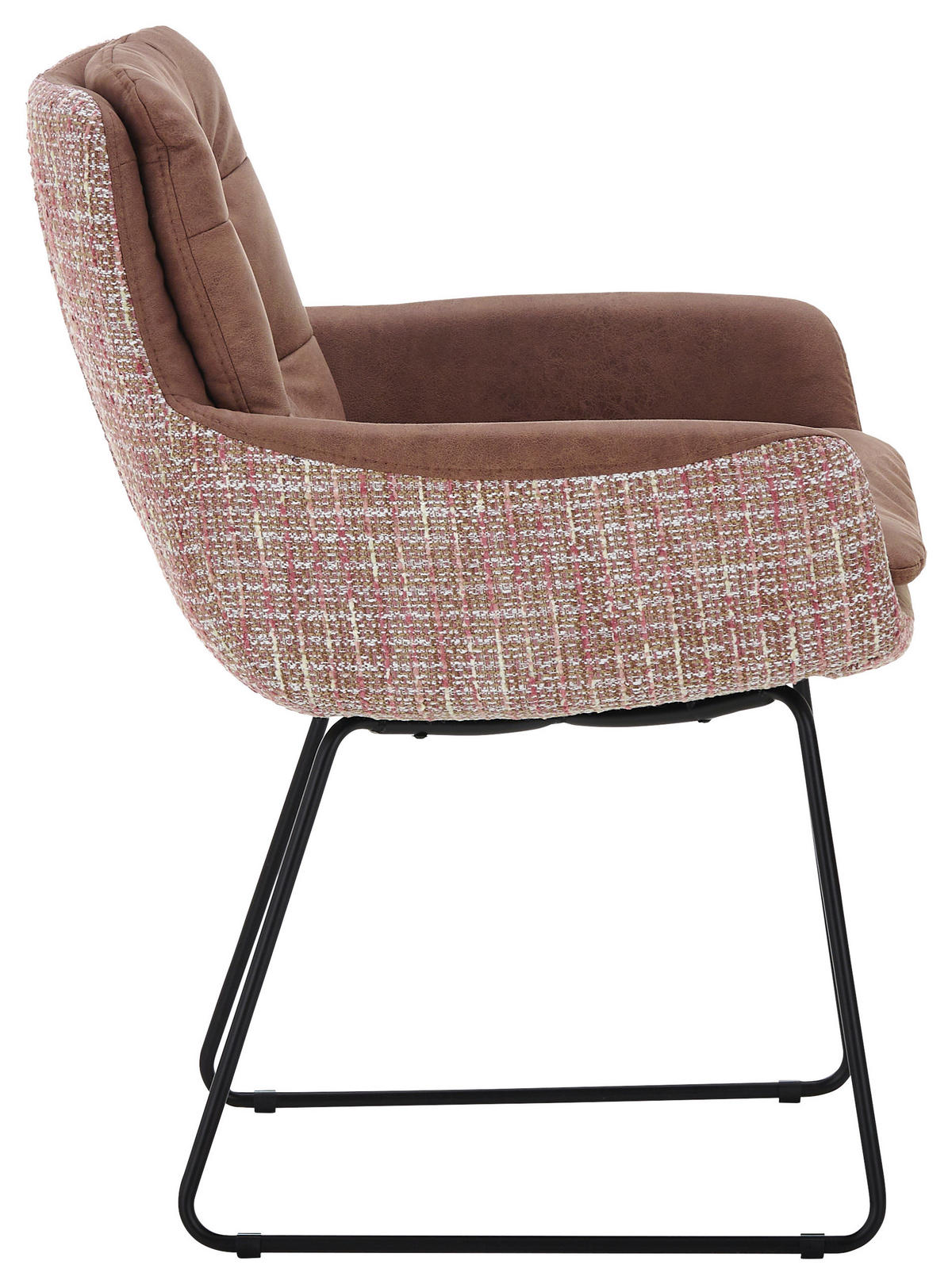 ARMLEHNSTUHL  in Webstoff  - Sandfarben/Schwarz, Design, Textil/Metall (63/90/69cm) - Johann Jakob