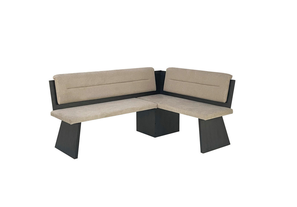 ECKBANKGRUPPE in Textil, Holzwerkstoff Anthrazit, Sandfarben  - Sandfarben/Anthrazit, MODERN, Holz/Holzwerkstoff (180/140cm) - Cantus