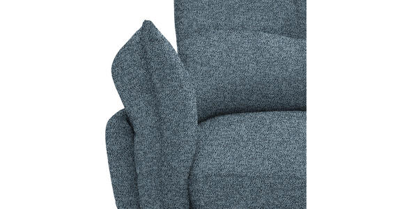 ECKSOFA in Bouclé Blau  - Blau/Schwarz, Design, Textil/Metall (250/220cm) - Xora