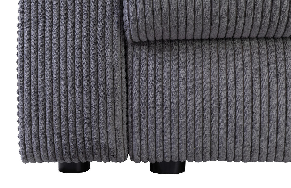 ROHOVÁ SEDAČKA, textil, dřevo, kov, tmavě šedá - černá/tmavě šedá, Konvenční, kov/dřevo (245/92/145cm) - Carryhome