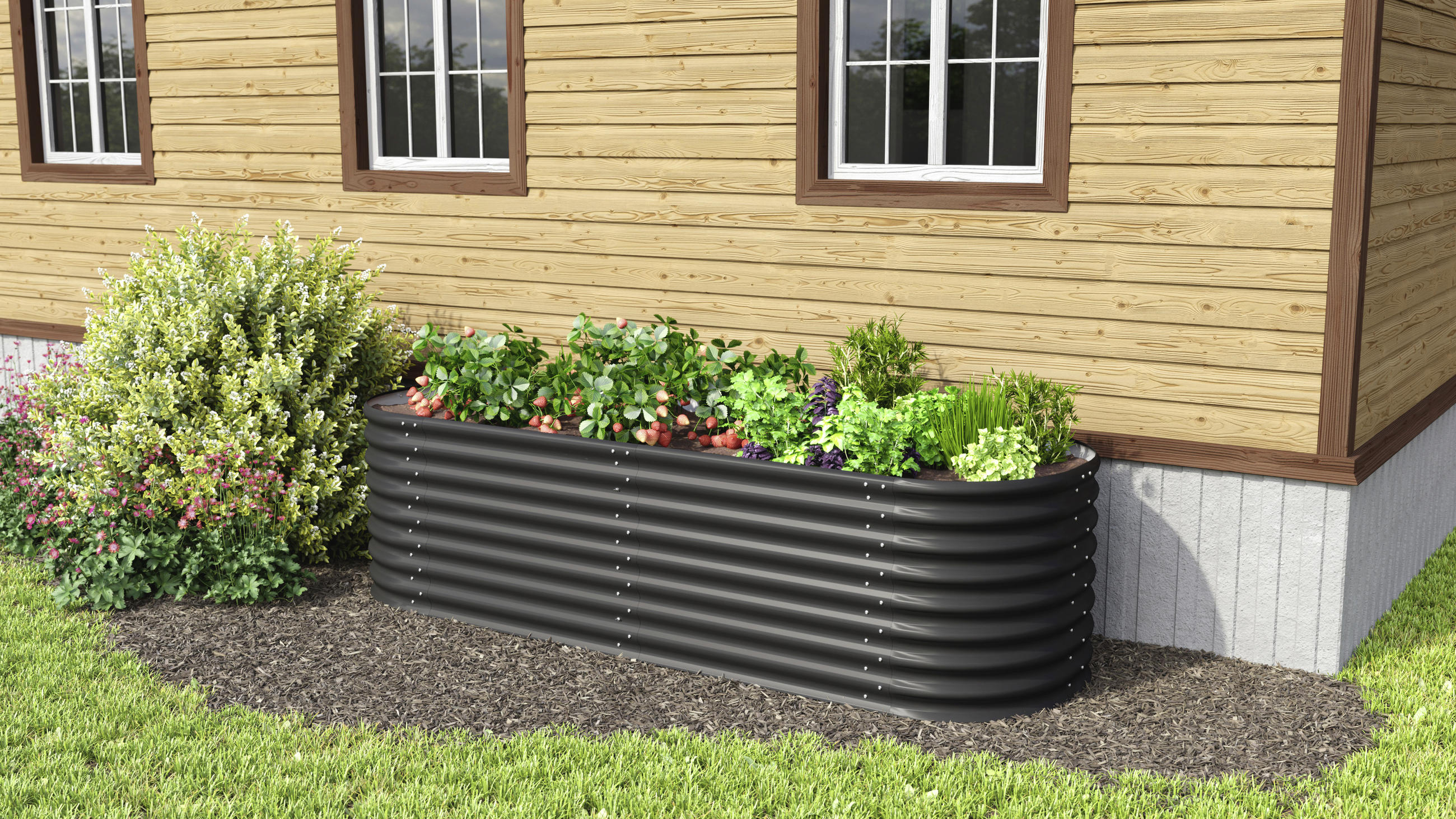 HOCHBEET-ERWEITERUNG 80/63/80 cm  - Schwarz, Basics, Metall (80/63/80cm)