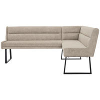 ECKBANK 217/159 cm Webstoff Schwarz, Beige   - Beige/Schwarz, Design, Textil/Metall (217/159cm) - Novel