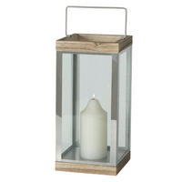 LAMPÁŠ drevo, kov, sklo - prírodná farba, Design, kov/drevo (21,5/21,5/45cm)