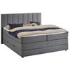 BOXBETT 180/200 cm,  in Anthrazit, Matratze, gepolstertes Kopfteil, Bettkasten, Topper, H3 = fest  - Anthrazit/Schwarz, Basics, Holz/Textil (180/200cm) - Boxxx