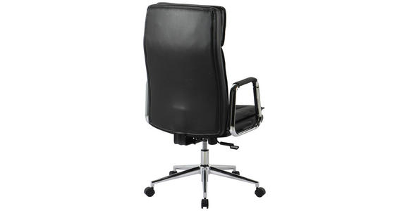 CHEFSESSEL Lederlook Schwarz  - Chromfarben/Schwarz, KONVENTIONELL, Leder/Kunststoff (75/113/120,5/65,5cm) - Novel