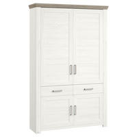 REGAL Weiß, Eichefarben  - Eichefarben/Weiß, Design, Holzwerkstoff/Metall (129,3/206,6/42,2cm) - SetOne by Musterring