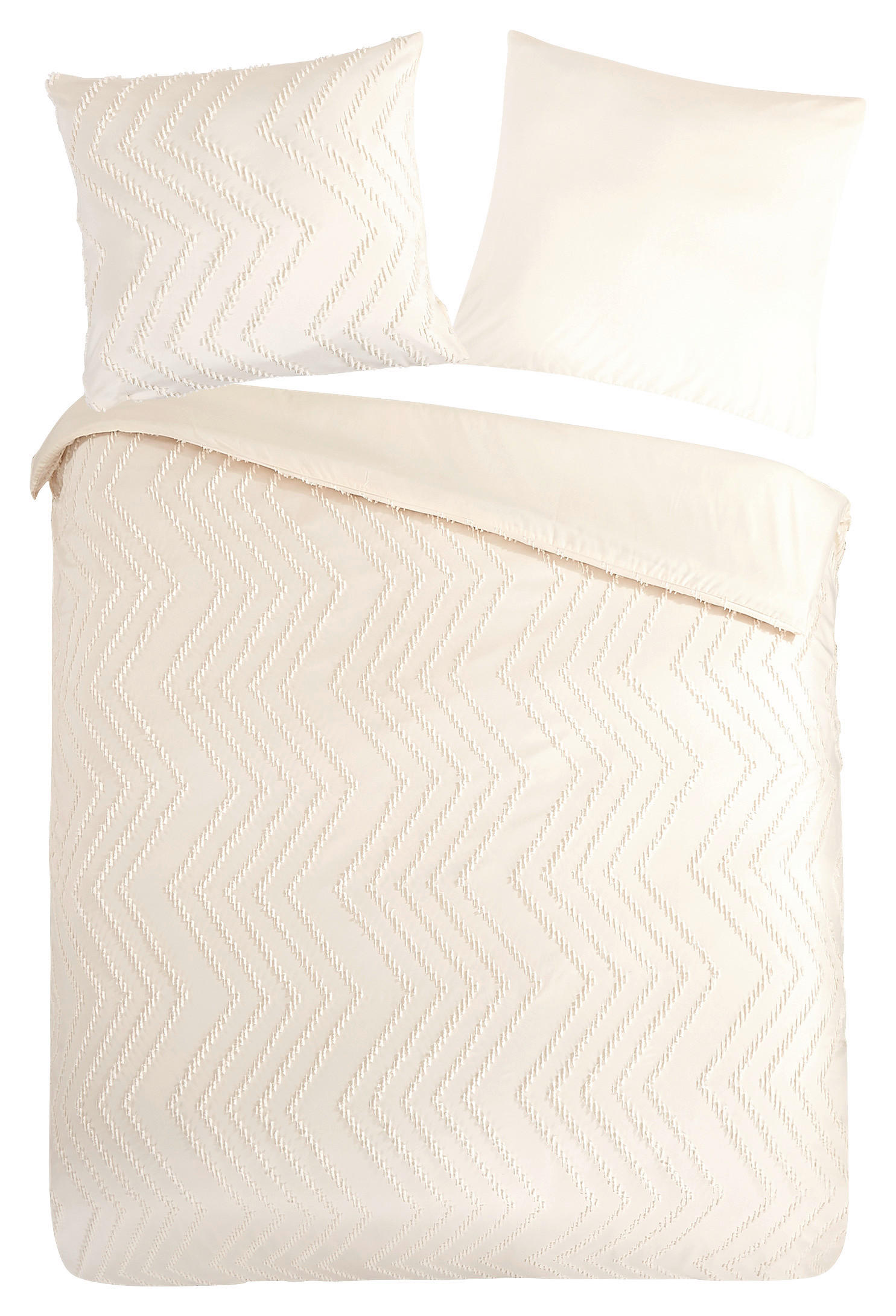 BETTWÄSCHE Zigzag Mikrofaser 135/200 cm  - Weiß, Basics, Textil (135/200cm)