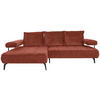 ECKSOFA in Webstoff Terracotta  180/266 cm  - Terracotta/Schwarz, Design, Textil/Metall (180/266cm) - Welnova