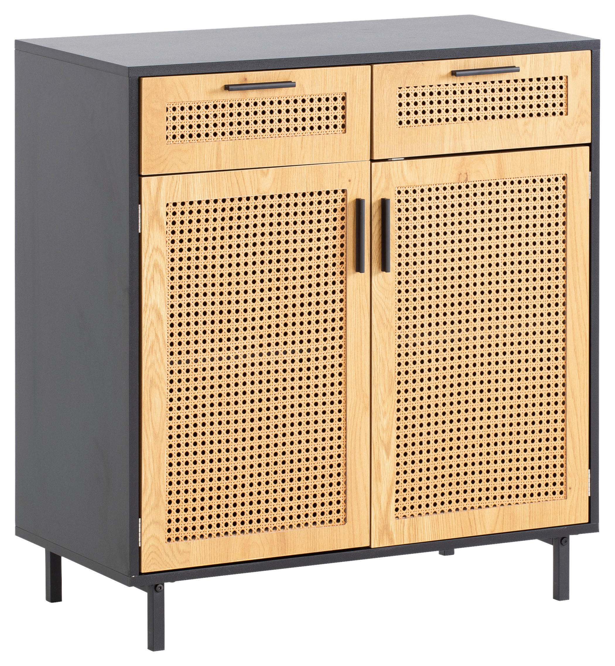 SIDEBOARD  in 80/86,5/40 cm  - Schwarz/Braun, KONVENTIONELL, Holzwerkstoff/Metall (80/86,5/40cm) - Livetastic
