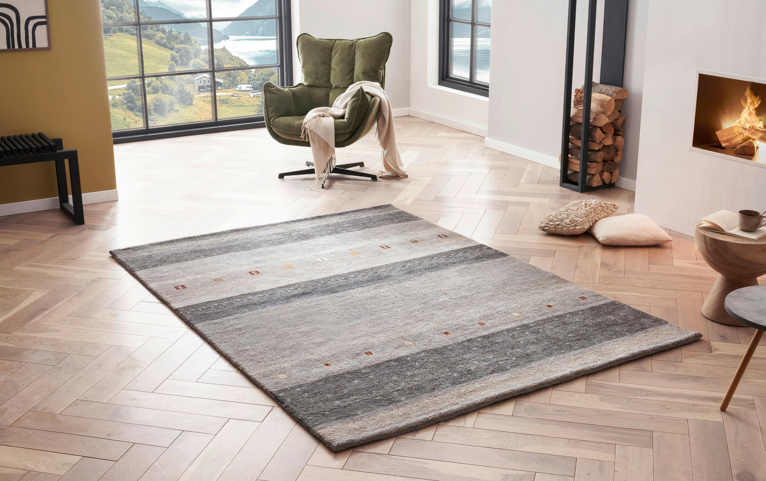WOLLTEPPICH 170/240 cm Grau  - Grau, Design, Textil (170/240cm) - Cazaris